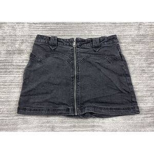 No‎ Boundaries Skirt Juniors 9 Black Short Mini Denim Jean Zip Up